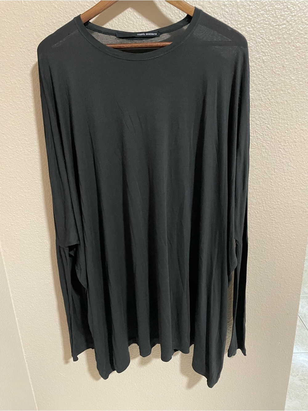 Isabel Benenato Black Long Sleeve Top